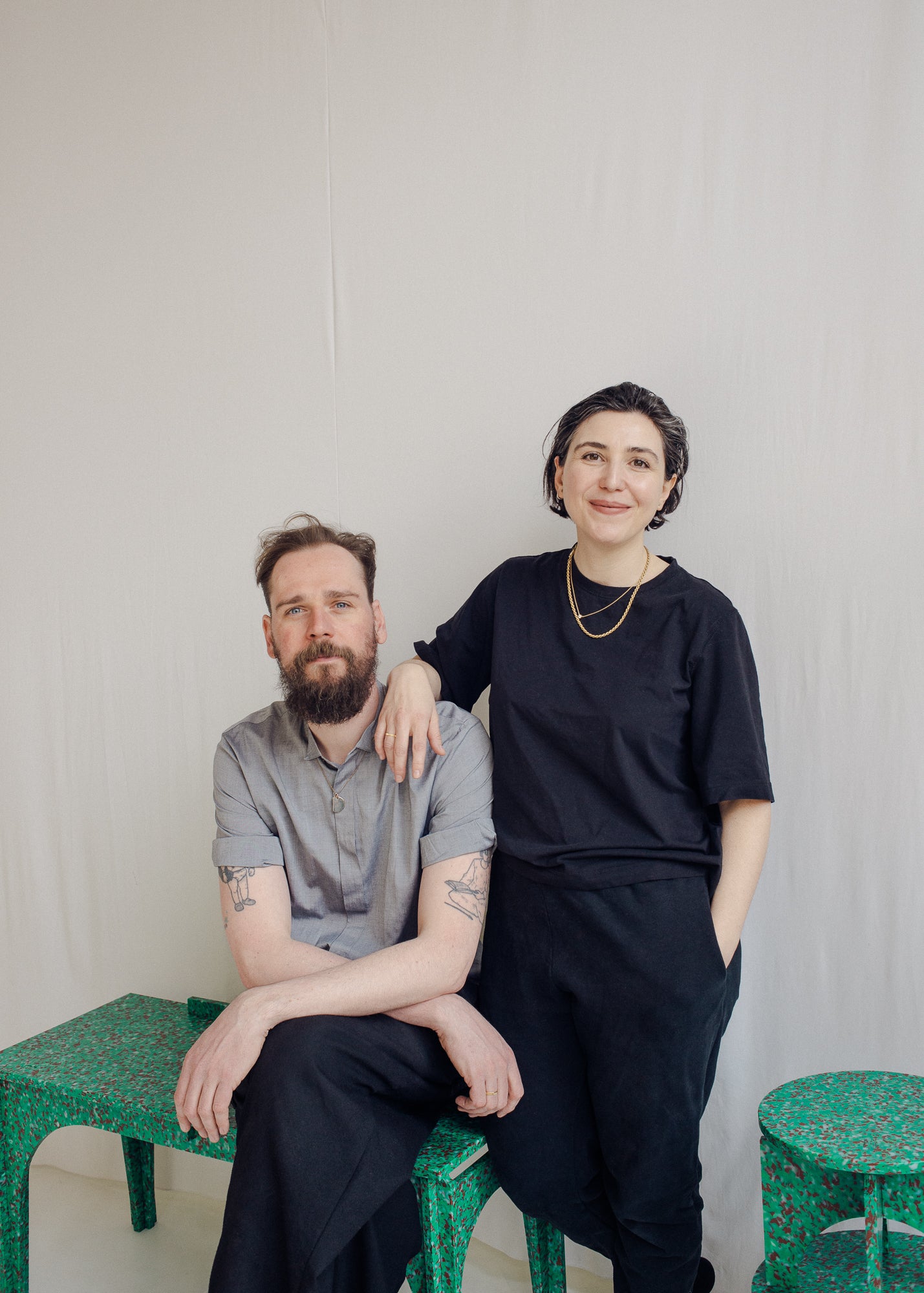 JULIETA BENITO SANZ AND DIRK LACHMANN FROM THE MINIMONO PROJECT - BRAND FOR ECO FRIENDLY - PLAYFUL - MULTI FUNCTIONAL - SUSTAINABLE - HIGH QUALITY - DESIGN FURNITURE FROM RECYCLED PLASTIC FOR BOTH ADULT AND CHILDREN MADE IN BERLIN GERMANY