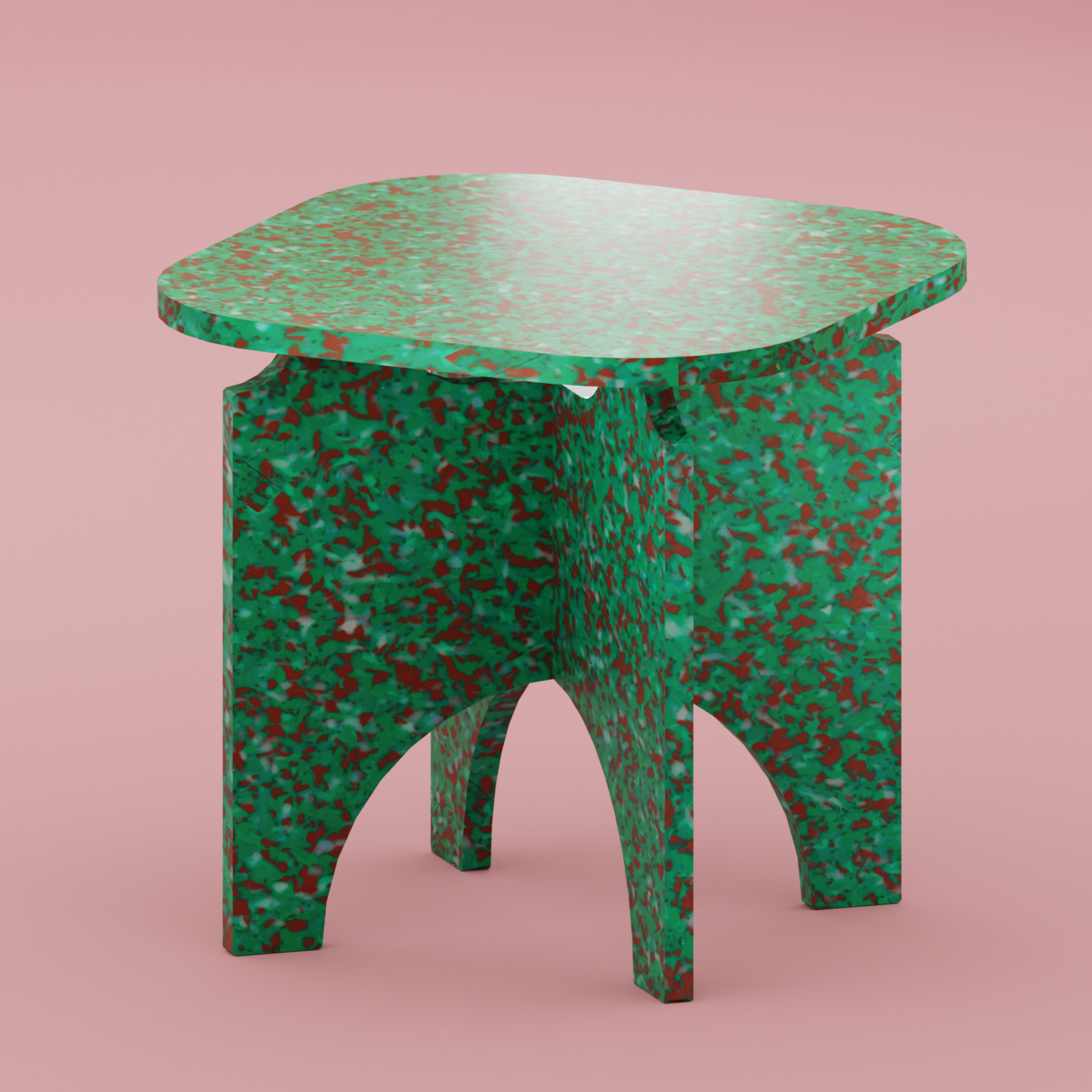 GREEN SQUARE TOP STOOL BY THE MINIMONO PROJECT - BRAND FOR ECO FRIENDLY - PLAYFUL - MULTI FUNCTIONAL - SUSTAINABLE - HIGH QUALITY - DESIGN FURNITURE FROM RECYCLED PLASTIC FOR BOTH ADULT AND CHILDREN MADE IN BERLIN GERMANY