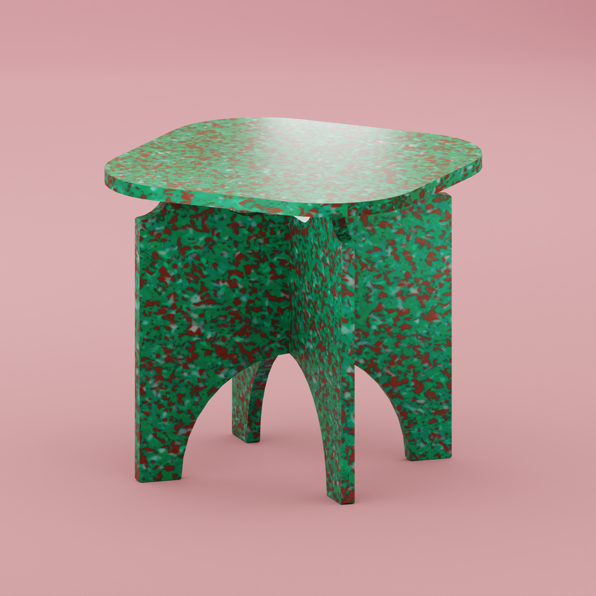 GREEN SQUARE TOP STOOL BY THE MINIMONO PROJECT - BRAND FOR ECO FRIENDLY - PLAYFUL - MULTI FUNCTIONAL - SUSTAINABLE - HIGH QUALITY - DESIGN FURNITURE FROM RECYCLED PLASTIC FOR BOTH ADULT AND CHILDREN MADE IN BERLIN GERMANY