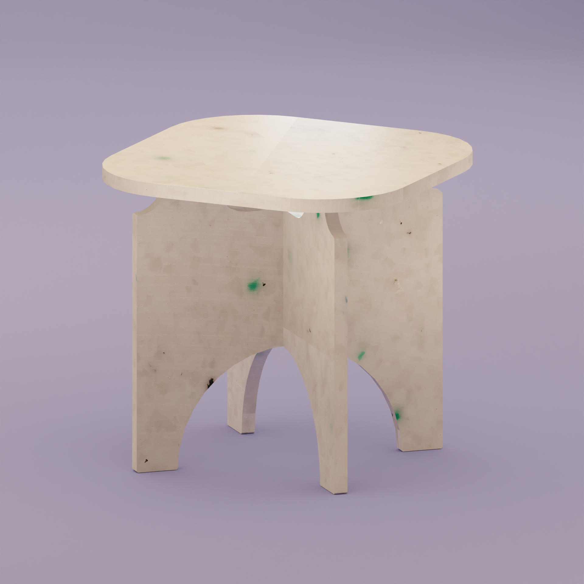 WHITE SQUARE TOP STOOL BY THE MINIMONO PROJECT - BRAND FOR ECO FRIENDLY - PLAYFUL - MULTI FUNCTIONAL - SUSTAINABLE - HIGH QUALITY - DESIGN FURNITURE FROM RECYCLED PLASTIC FOR BOTH ADULT AND CHILDREN MADE IN BERLIN GERMANY