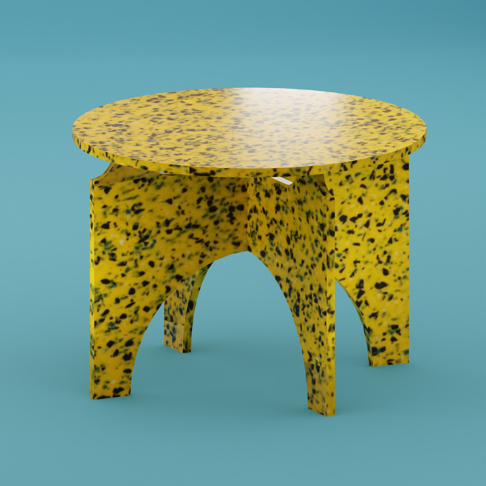 M1N3 TABLE IN SUNBURST YELLOW BY THE MINIMONO PROJECT - BRAND FOR ECO FRIENDLY - PLAYFUL - MULTI FUNCTIONAL - SUSTAINABLE - HIGH QUALITY - CIRCULAR DESIGN FURNITURE FROM RECYCLED PLASTIC FOR BOTH ADULT AND CHILDREN MADE IN BERLIN GERMANY