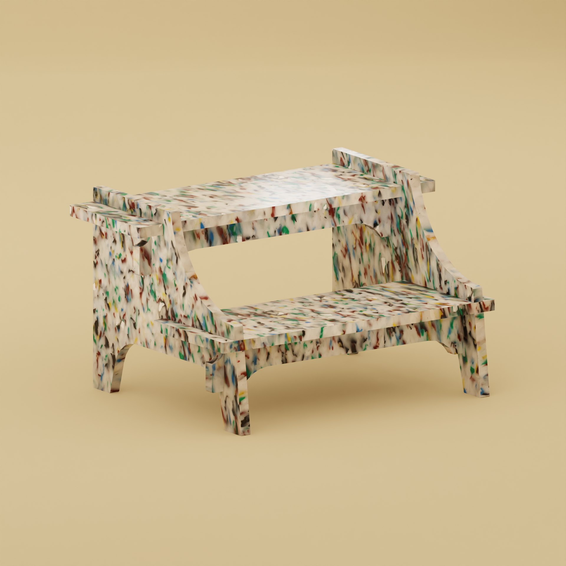 COLOURFUL SMALL STEP STOOL BY THE MINIMONO PROJECT - BRAND FOR ECO FRIENDLY - PLAYFUL - MULTI FUNCTIONAL - SUSTAINABLE - HIGH QUALITY - DESIGN FURNITURE FROM RECYCLED PLASTIC FOR BOTH ADULT AND CHILDREN MADE IN BERLIN GERMANY