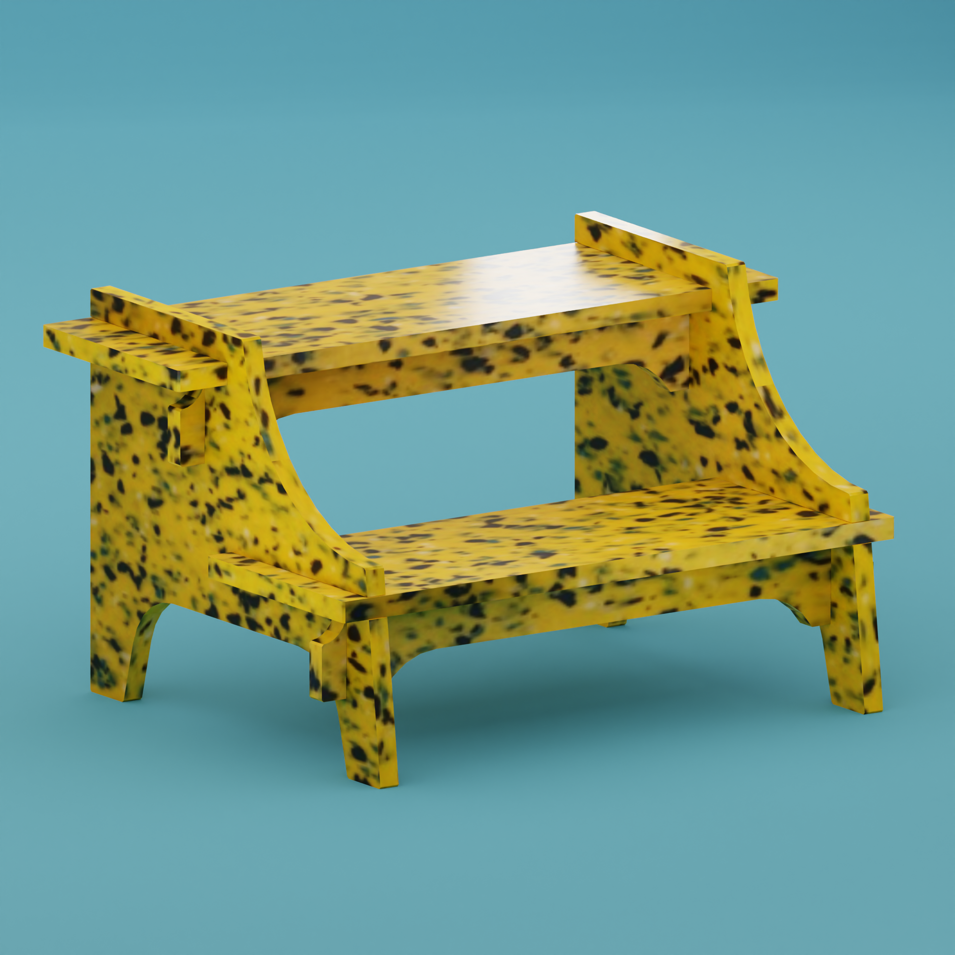 3D OF M2N2 IN SUNBURST YELLOW BY THE MINIMONO PROJECT - BRAND FOR ECO FRIENDLY - PLAYFUL - MULTI FUNCTIONAL - SUSTAINABLE - HIGH QUALITY - CIRCULAR DESIGN FURNITURE FROM RECYCLED PLASTIC FOR BOTH ADULT AND CHILDREN MADE IN BERLIN GERMANY