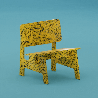 M3N1 CHAIR IN SUNBURST YELLOW BY THE MINIMONO PROJECT - BRAND FOR ECO FRIENDLY - PLAYFUL - MULTI FUNCTIONAL - SUSTAINABLE - HIGH QUALITY - CIRCULAR DESIGN FURNITURE FROM RECYCLED PLASTIC FOR BOTH ADULT AND CHILDREN MADE IN BERLIN GERMANY