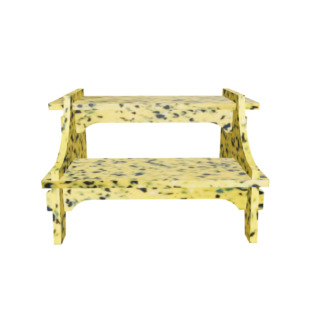 3D OF M2N1 IN SUNBURST YELLOW BY THE MINIMONO PROJECT - BRAND FOR ECO FRIENDLY - PLAYFUL - MULTI FUNCTIONAL - SUSTAINABLE - HIGH QUALITY - CIRCULAR DESIGN FURNITURE FROM RECYCLED PLASTIC FOR BOTH ADULT AND CHILDREN MADE IN BERLIN GERMANY