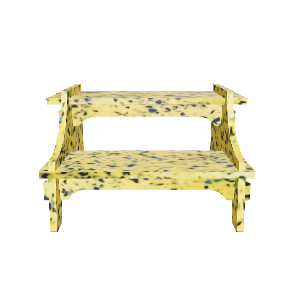 3D OF M2N2 IN SUNBURST YELLOW BY THE MINIMONO PROJECT - BRAND FOR ECO FRIENDLY - PLAYFUL - MULTI FUNCTIONAL - SUSTAINABLE - HIGH QUALITY - CIRCULAR DESIGN FURNITURE FROM RECYCLED PLASTIC FOR BOTH ADULT AND CHILDREN MADE IN BERLIN GERMANY