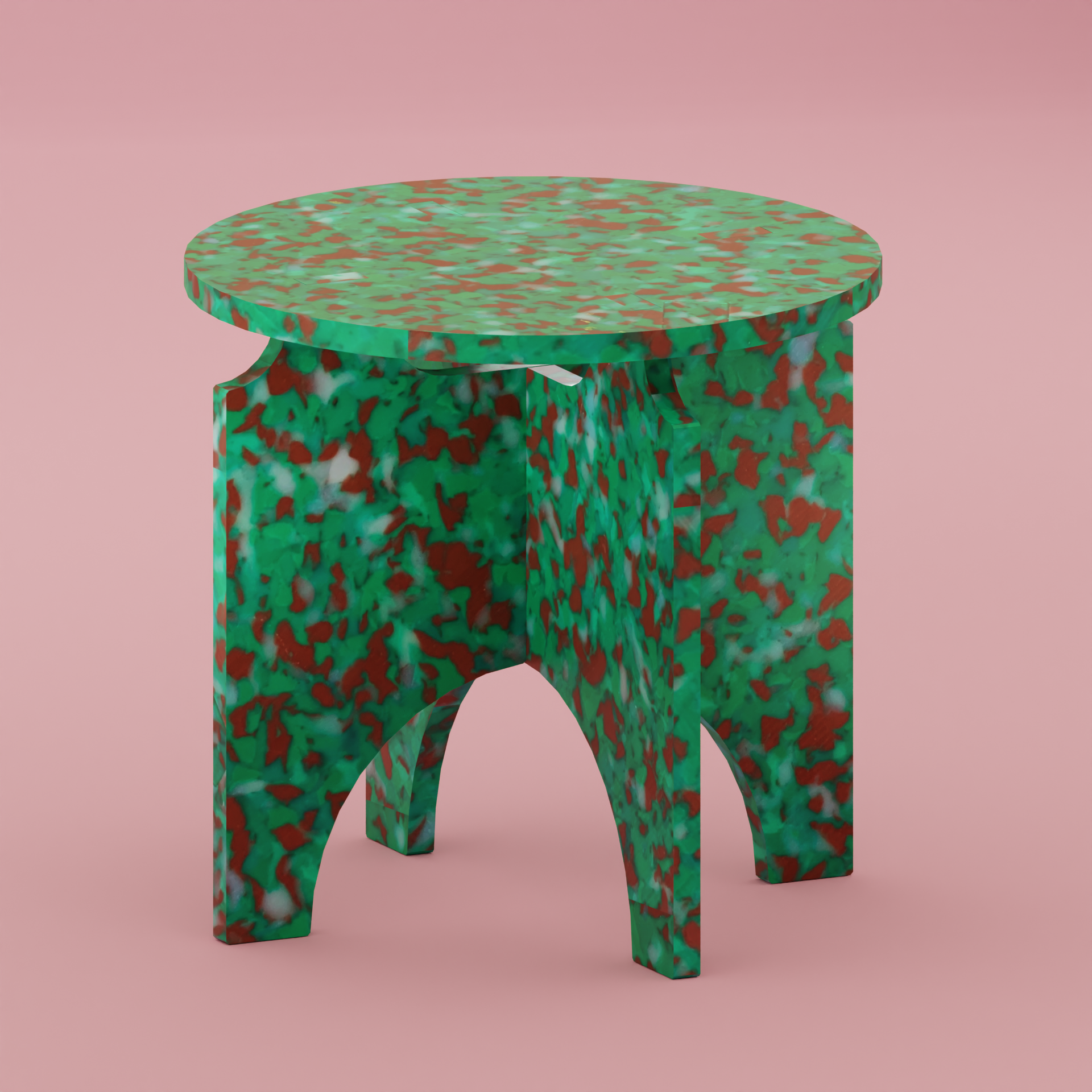 GTEEN ROUND TOP STOOL BY THE MINIMONO PROJECT - BRAND FOR ECO FRIENDLY - PLAYFUL - MULTI FUNCTIONAL - SUSTAINABLE - HIGH QUALITY - DESIGN FURNITURE FROM RECYCLED PLASTIC FOR BOTH ADULT AND CHILDREN MADE IN BERLIN GERMANY