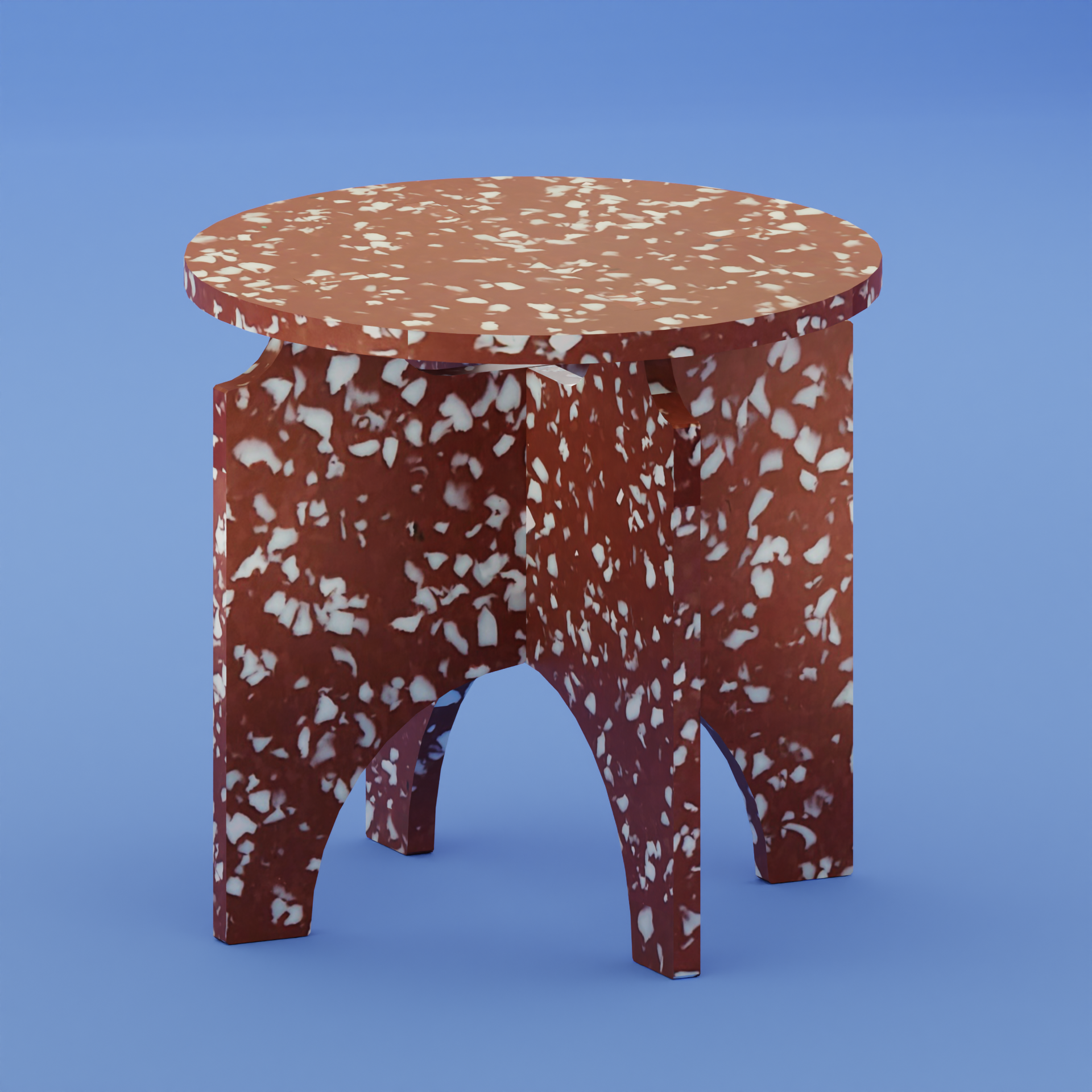 ROUND TOP RED STOOL BY THE MINIMONO PROJECT - BRAND FOR ECO FRIENDLY - PLAYFUL - MULTI FUNCTIONAL - SUSTAINABLE - HIGH QUALITY - DESIGN FURNITURE FROM RECYCLED PLASTIC FOR BOTH ADULT AND CHILDREN MADE IN BERLIN GERMANY