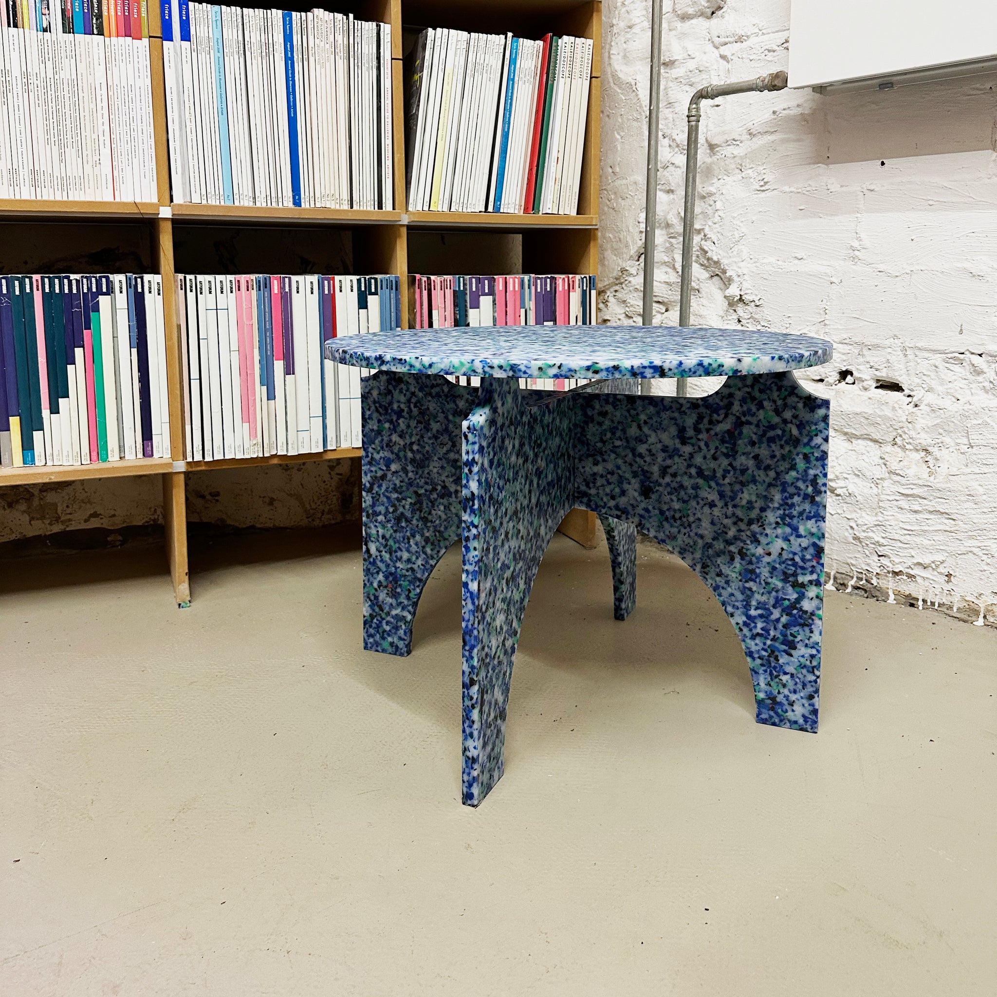 BLUE TABLE BY THE MINIMONO PROJECT - BRAND FOR ECO FRIENDLY - PLAYFUL - MULTI FUNCTIONAL - SUSTAINABLE - HIGH QUALITY - DESIGN FURNITURE FROM RECYCLED PLASTIC FOR BOTH ADULT AND CHILDREN MADE IN BERLIN GERMANY