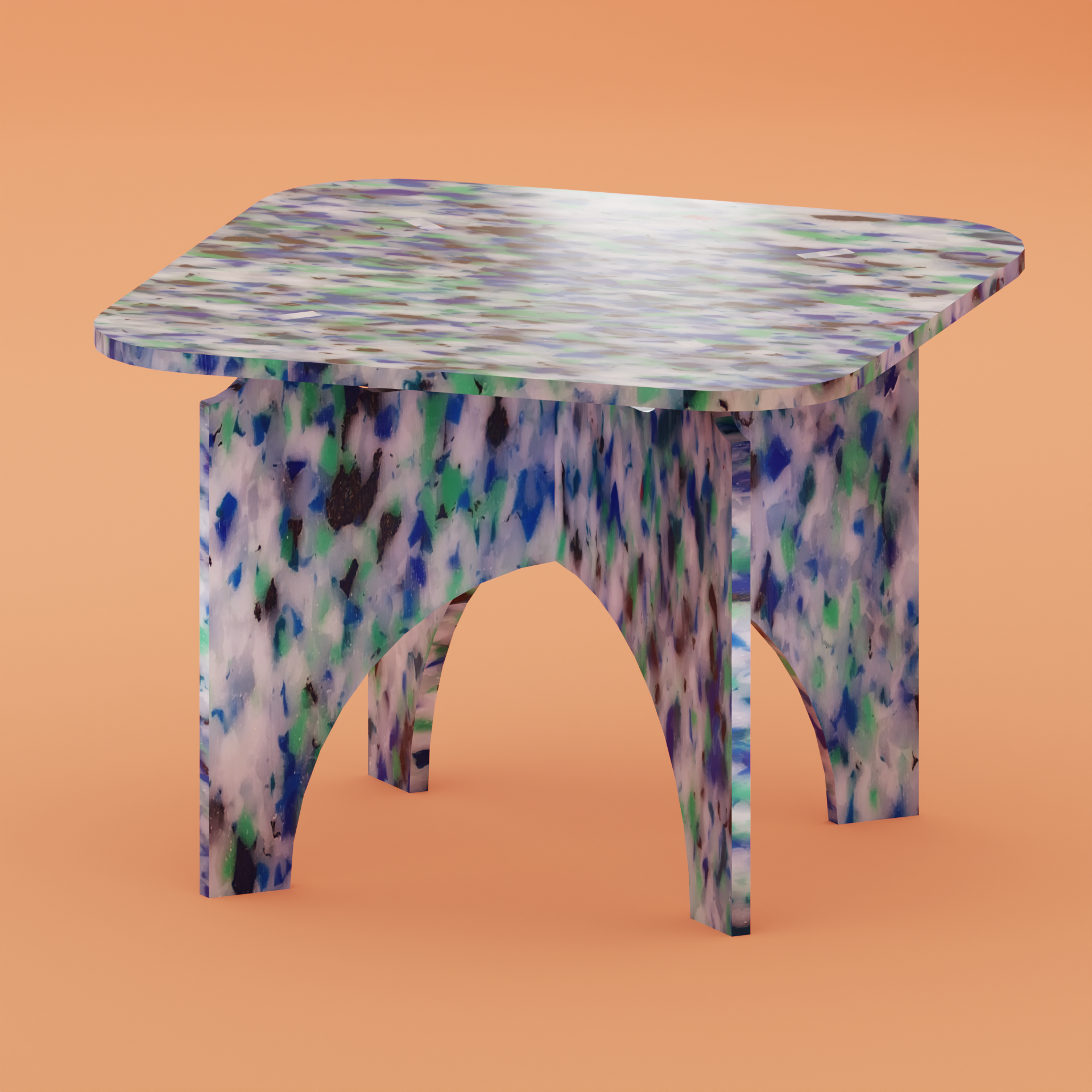 BLUE SQUARE TOP TABLE BY THE MINIMONO PROJECT - BRAND FOR ECO FRIENDLY - PLAYFUL - MULTI FUNCTIONAL - SUSTAINABLE - HIGH QUALITY - DESIGN FURNITURE FROM RECYCLED PLASTIC FOR BOTH ADULT AND CHILDREN MADE IN BERLIN GERMANY