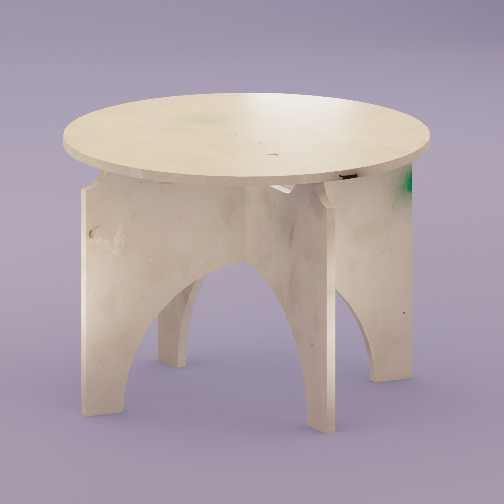 WHITE ROUND TOP TABLE BY THE MINIMONO PROJECT - BRAND FOR ECO FRIENDLY - PLAYFUL - MULTI FUNCTIONAL - SUSTAINABLE - HIGH QUALITY - DESIGN FURNITURE FROM RECYCLED PLASTIC FOR BOTH ADULT AND CHILDREN MADE IN BERLIN GERMANY