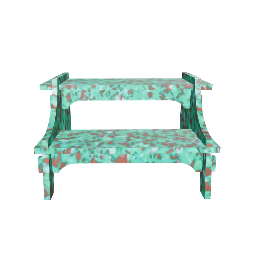 GREEN SMALL STEP STOOL BY THE MINIMONO PROJECT - BRAND FOR ECO FRIENDLY - PLAYFUL - MULTI FUNCTIONAL - SUSTAINABLE - HIGH QUALITY - DESIGN FURNITURE FROM RECYCLED PLASTIC FOR BOTH ADULT AND CHILDREN MADE IN BERLIN GERMANY