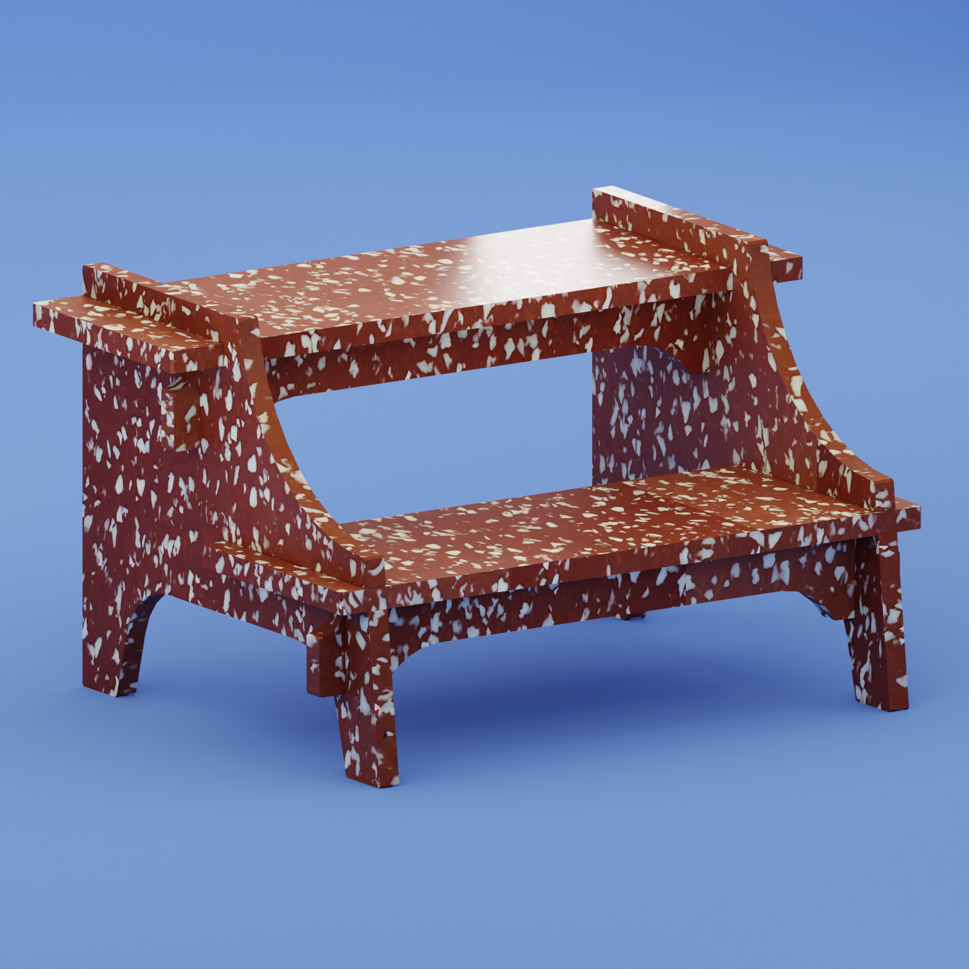 RENDER OF STEP STOOL BY THE MINIMONO PROJECT - BRAND FOR ECO FRIENDLY - PLAYFUL - MULTI FUNCTIONAL - SUSTAINABLE - HIGH QUALITY - DESIGN FURNITURE FROM RECYCLED PLASTIC FOR BOTH ADULT AND CHILDREN MADE IN BERLIN GERMANY